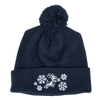 'Snow Flurry' Navy Pom-Pom Knit Cap