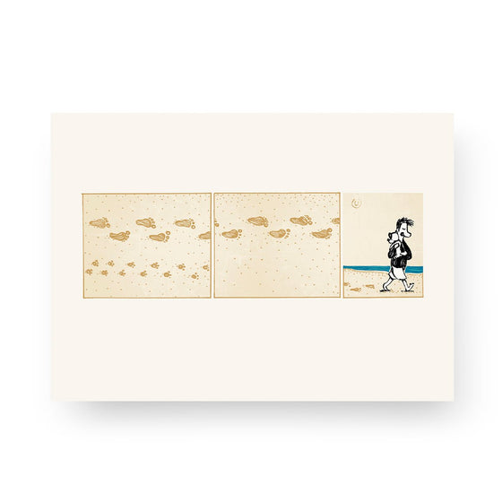 'Footprints In the Sand' Greeting Card - MUTTS