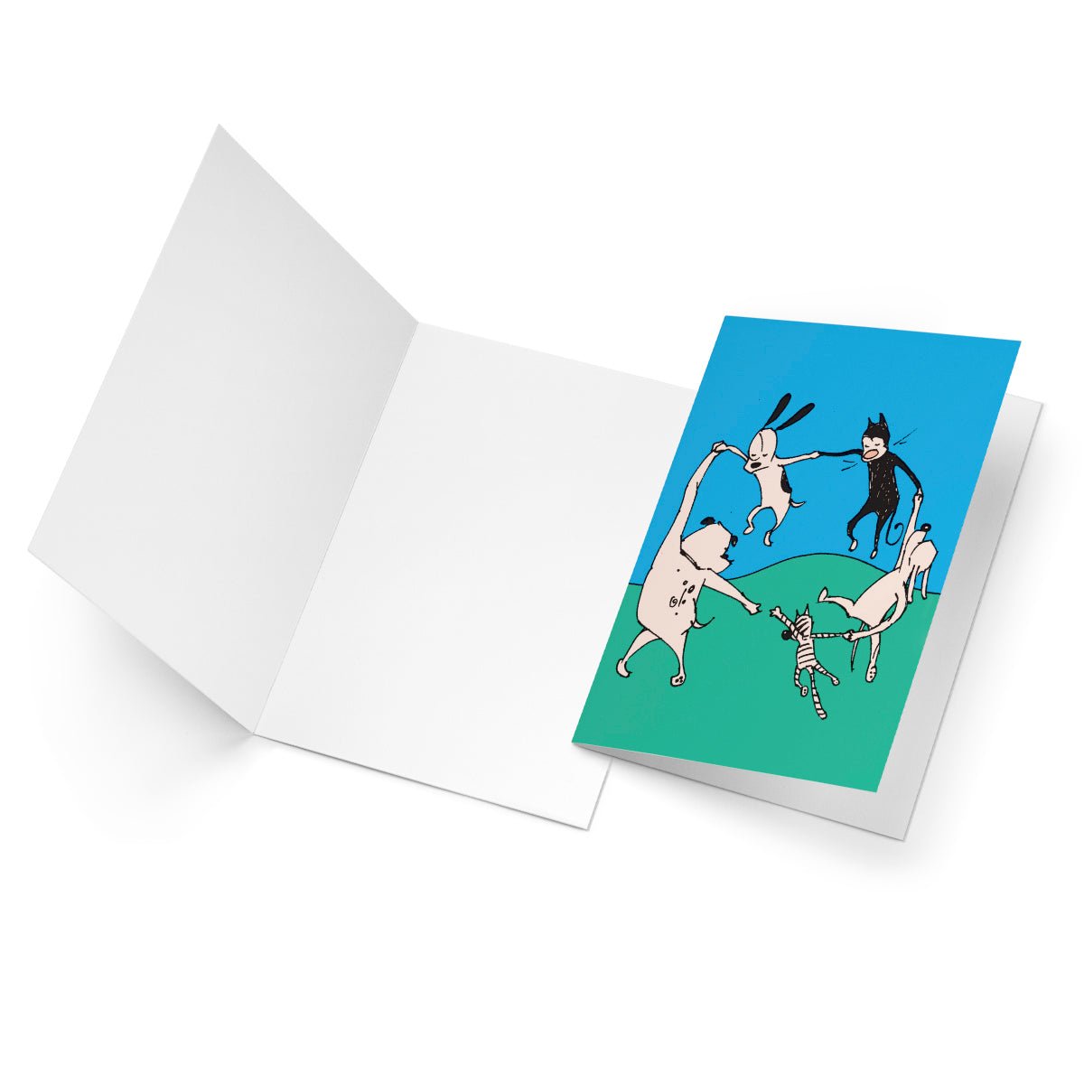 'Furry Dance' Title Panel Greeting Card - MUTTS
