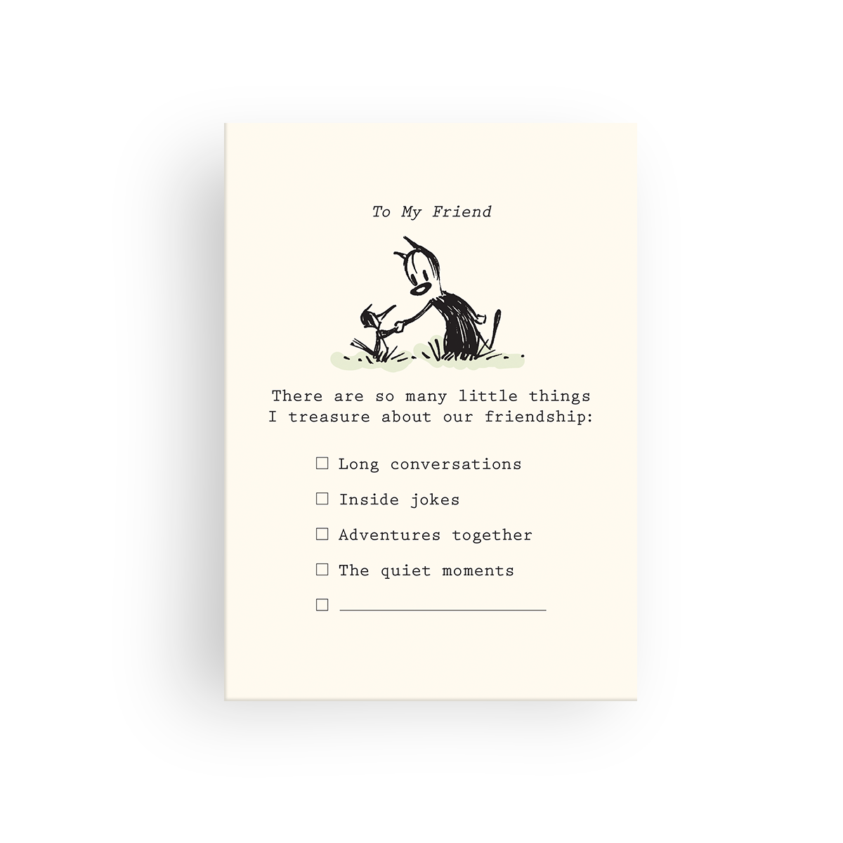 ‘Friendship Treasures’ Fill-in-the-Blank Card – MUTTS