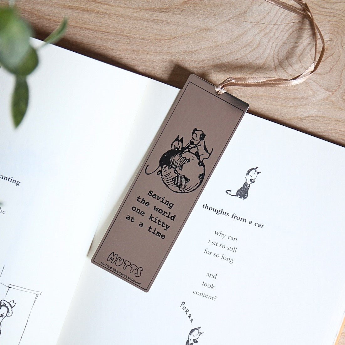 'One Kitty' Metal Bookmark - MUTTS
