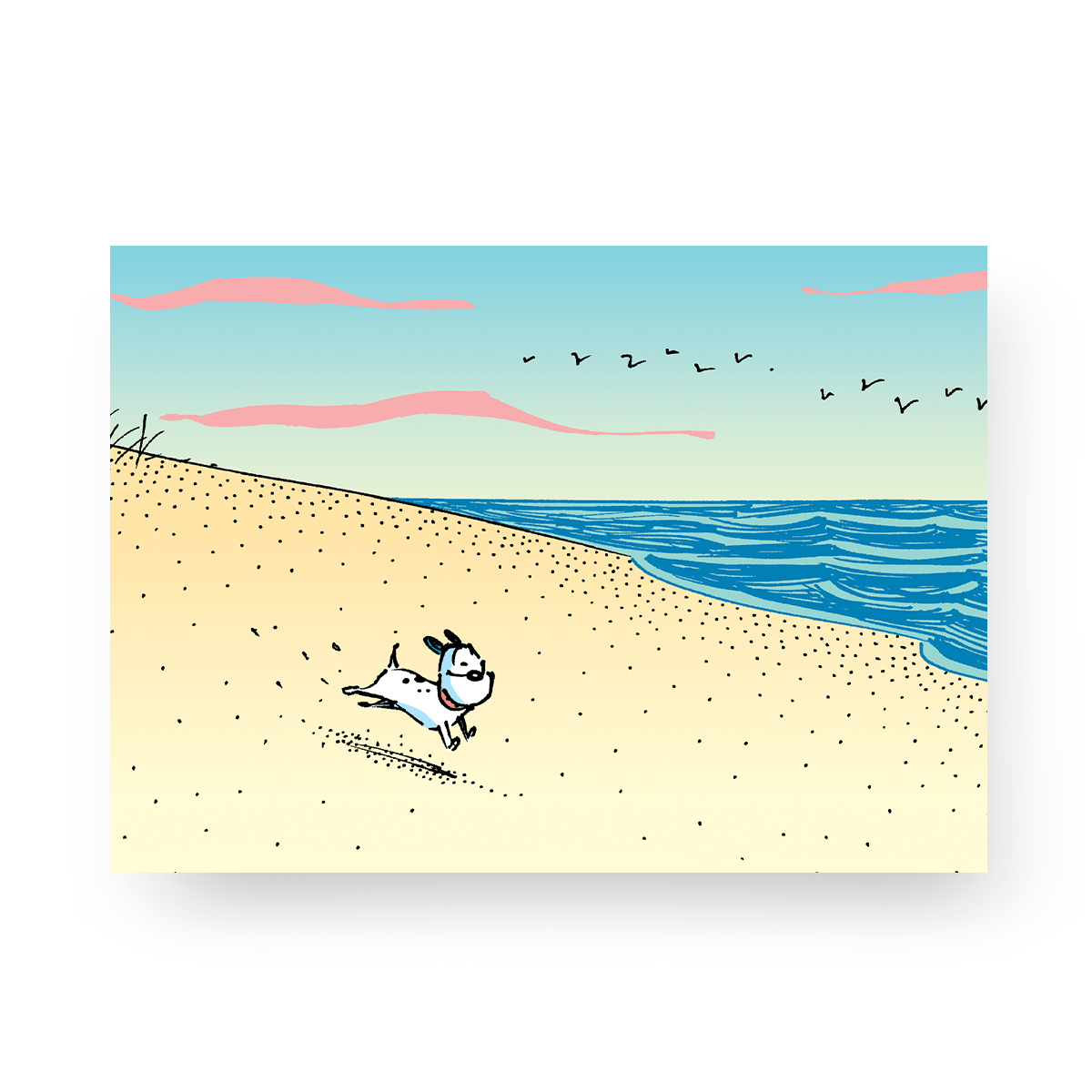 'Sparky at Sunset' Greeting Card