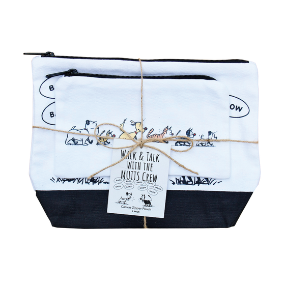 'Walk & Talk With the MUTTS Crew' Zippered Pouch Set