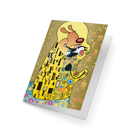 'Dog Kisses' Title Panel Greeting Card