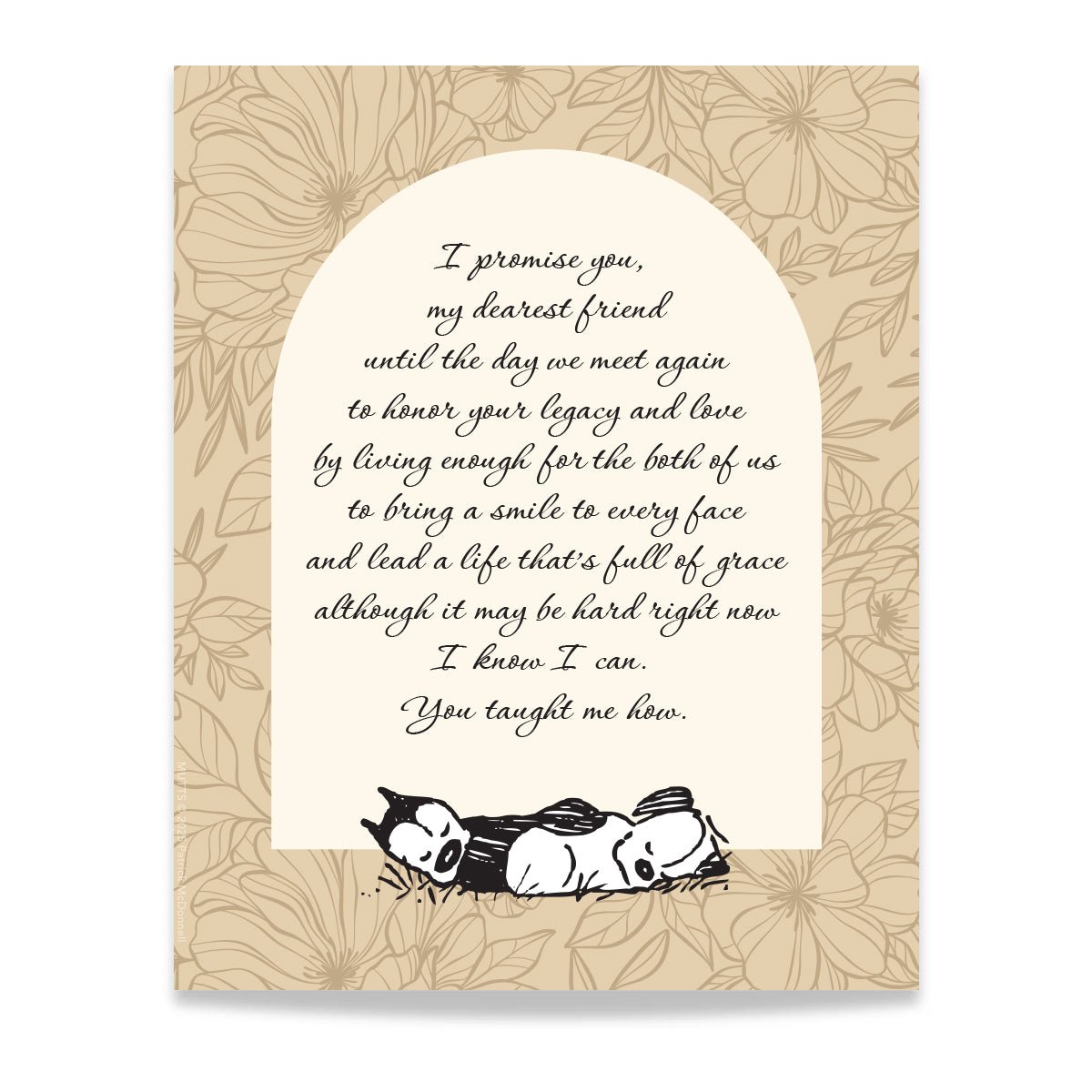 Floral 'Rainbow Bridge' Poem Standard Art Print - MUTTS