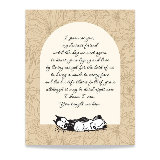 Floral 'Rainbow Bridge' Poem Standard Art Print - MUTTS
