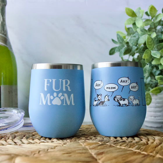 'Fur Mom' Insulated Wine Tumbler Set