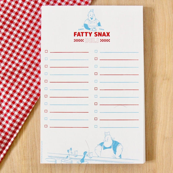 'Fatty Snax Market List' Notepad - MUTTS