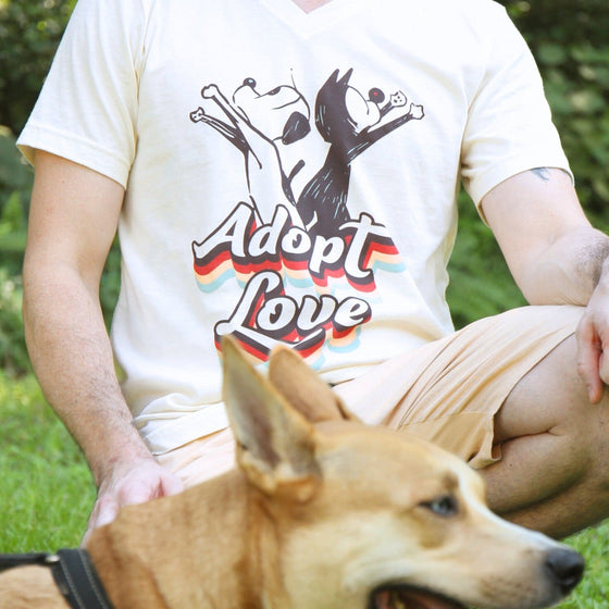 'Adopt Love' V - Neck Tee - MUTTS