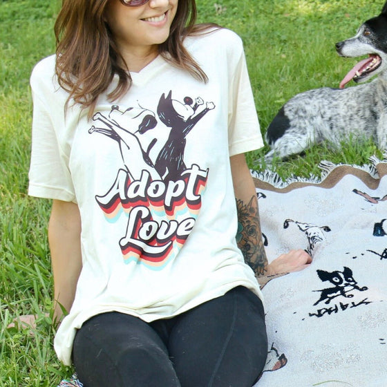 'Adopt Love' V - Neck Tee - MUTTS