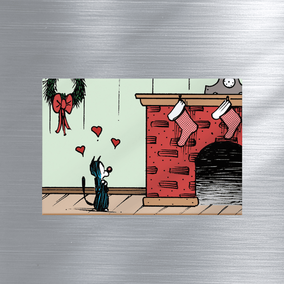 'Little Pink Stocking' Magnet - MUTTS