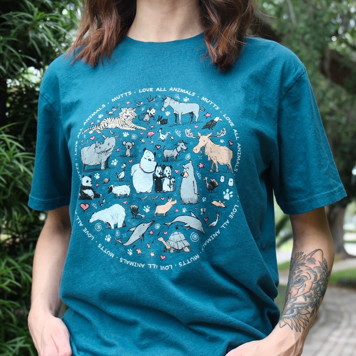 'Love All Animals' Short Sleeve Tee - MUTTS