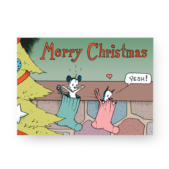 'Christmas Stockings' Greeting Card