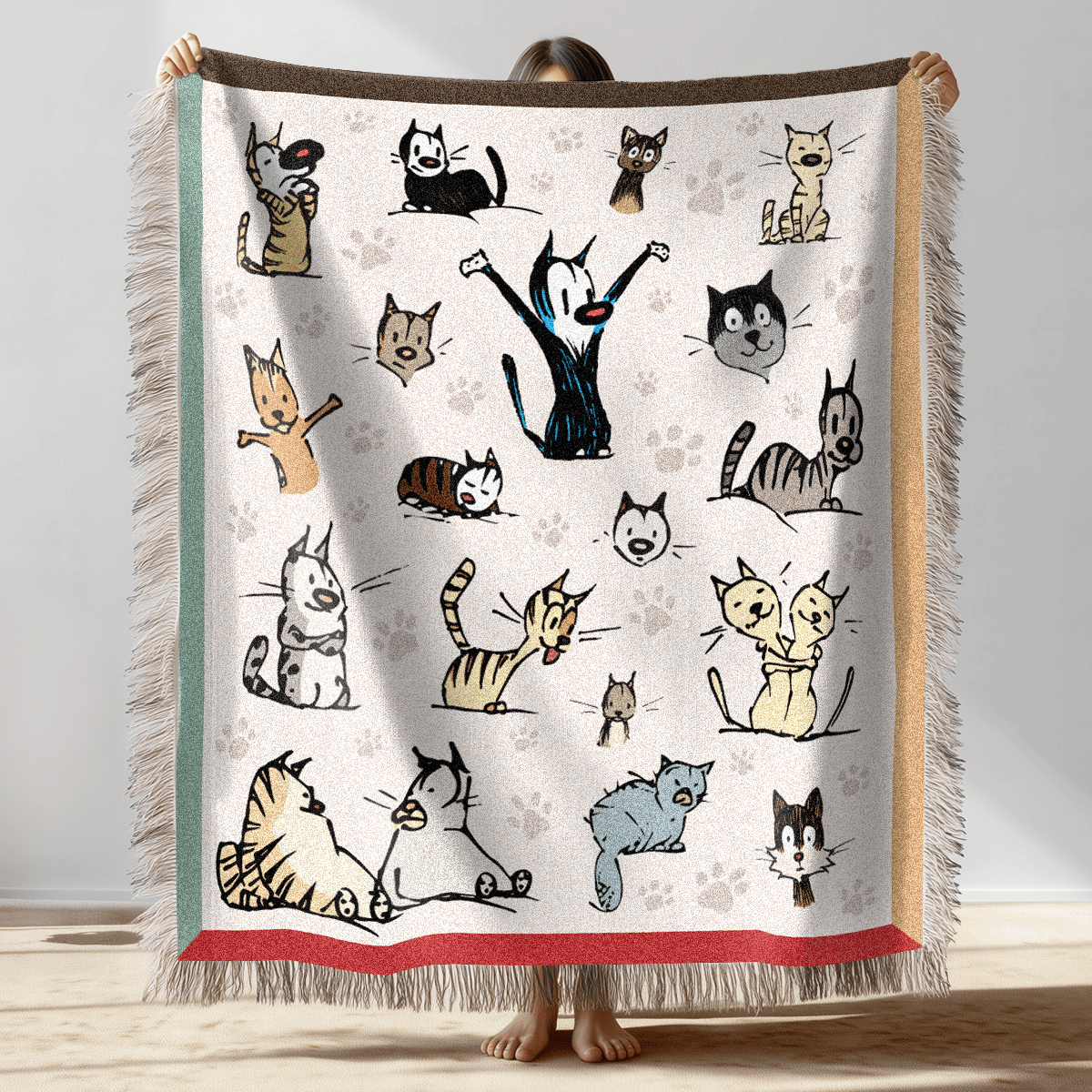 'Feline Friends' Cat Lover Decorative Blanket - MUTTS