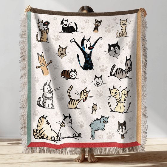 'Feline Friends' Cat Lover Decorative Blanket - MUTTS