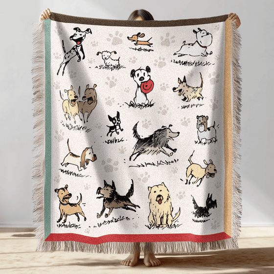 'Canine Companions' Dog Lover Decorative Blanket - MUTTS