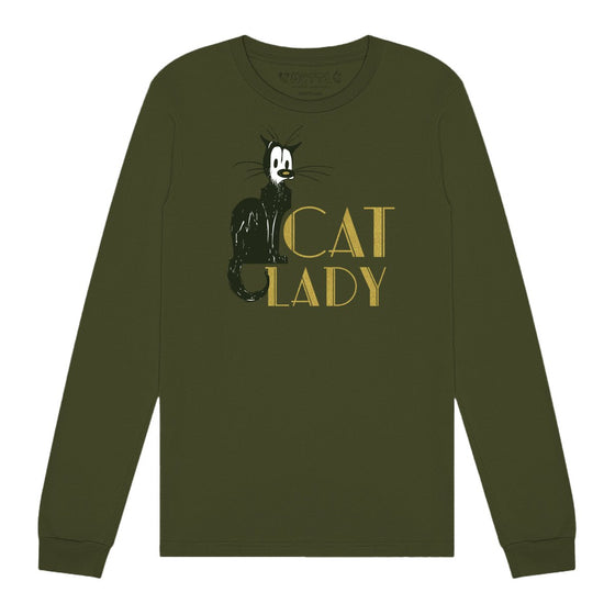 Green 'Cat Lady' Long Sleeve Tee - MUTTS