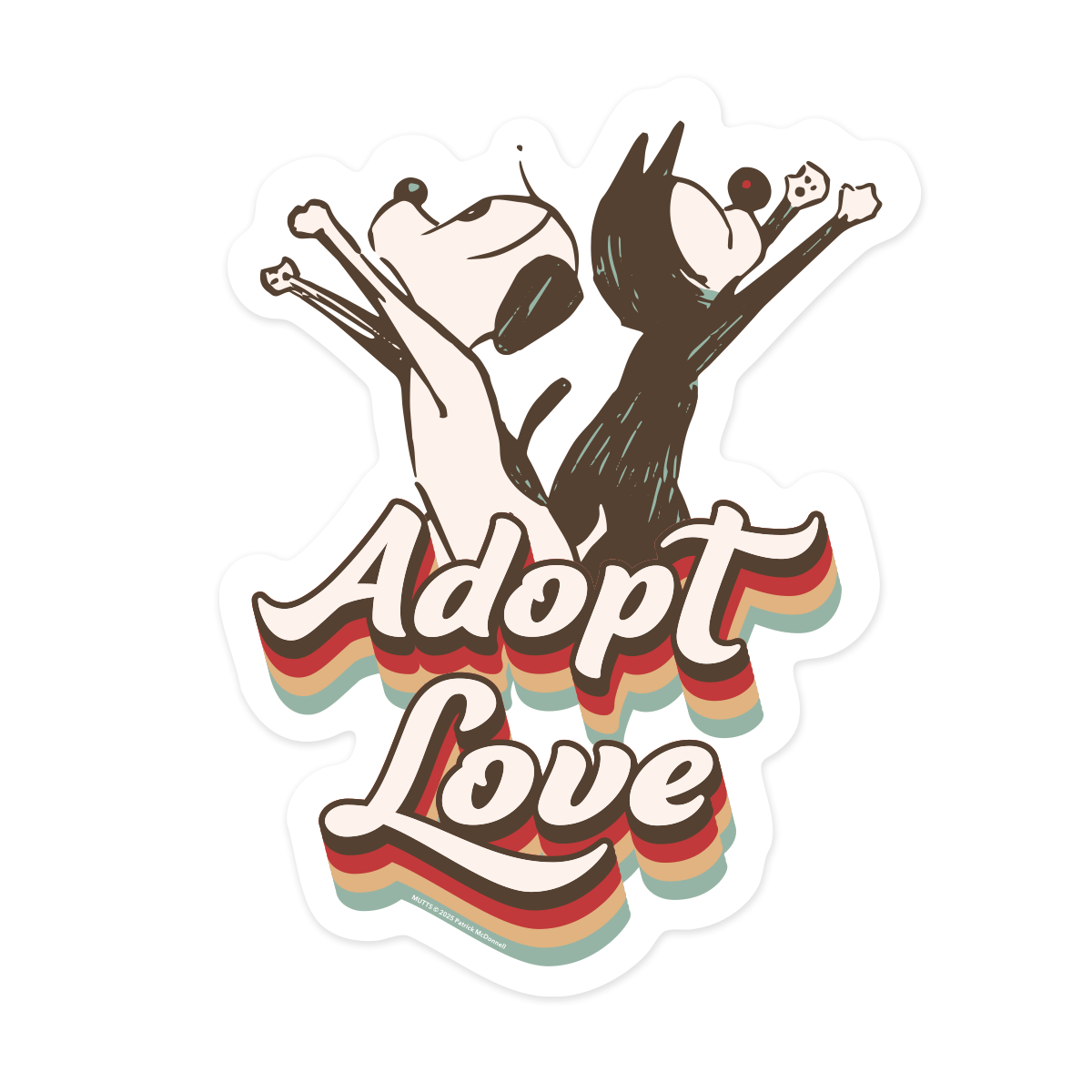 'Adopt Love' Die - Cut Sticker - MUTTS