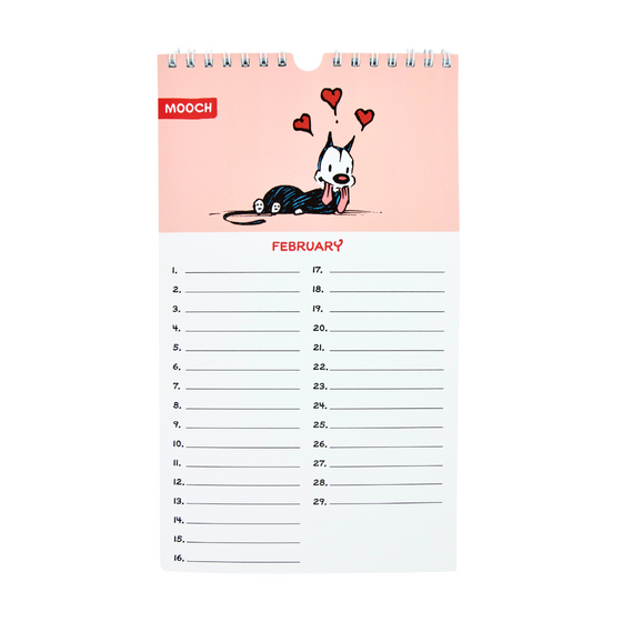 Inside the MUTTS Celebration Perpetual Calendar. Never miss an important date again with the help of this adorable MUTTS perpetual calendar! Log birthdays, anniversaries (or adoptiversaries!), and other special annual dates. 