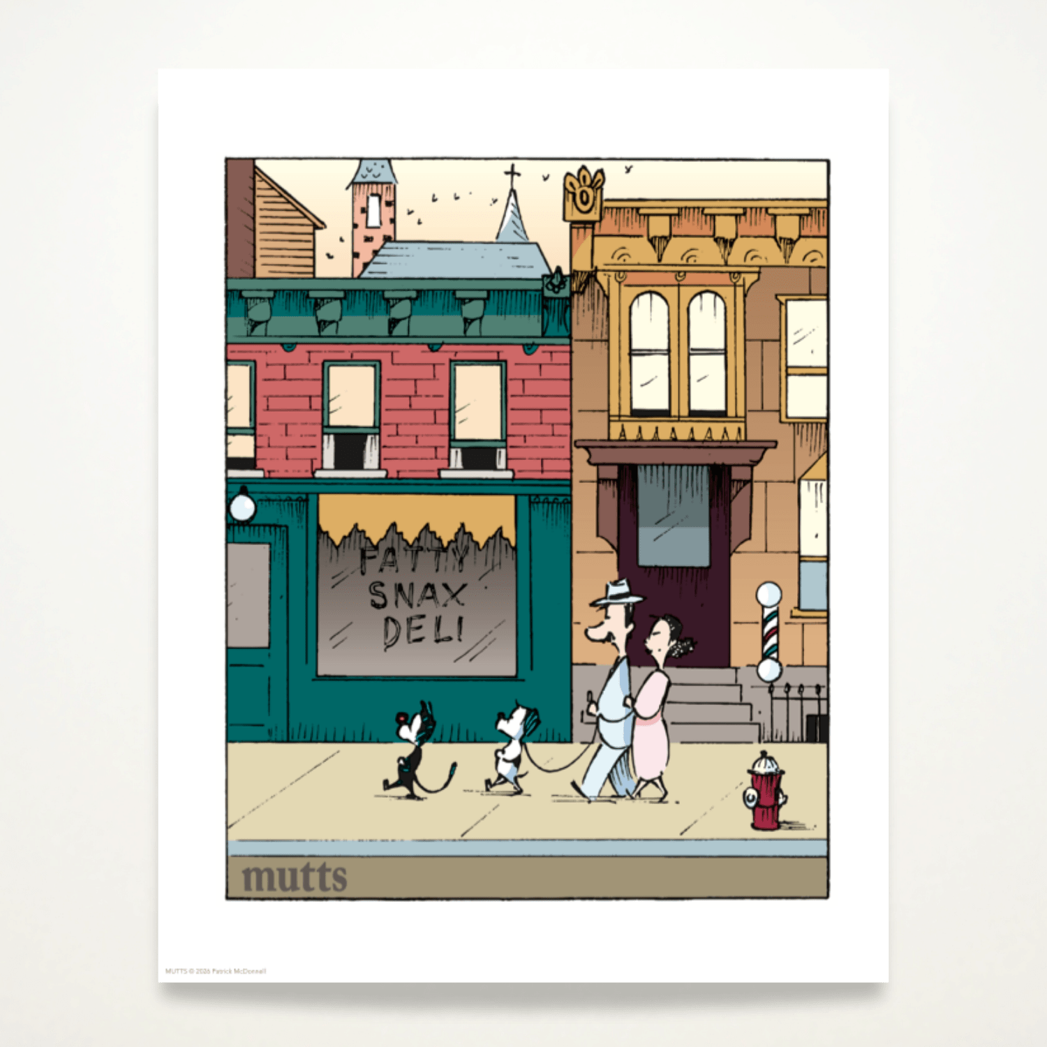 'City Stroll' Museum - Quality Print - MUTTS