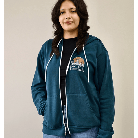 'Protect the Locals' Zip Hoodie - MUTTS