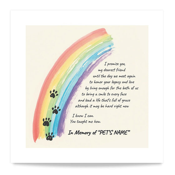 'Rainbow Bridge Poem' Customizable Standard Art Print - MUTTS