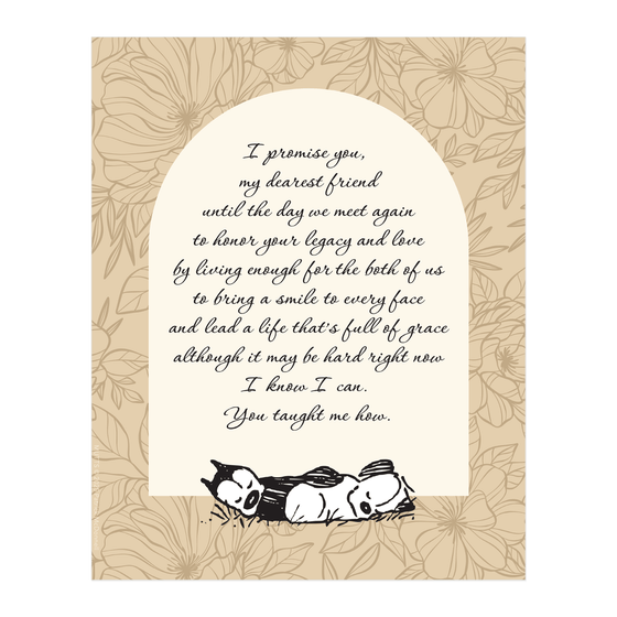 Floral Rainbow Bridge Poem Print - MUTTS