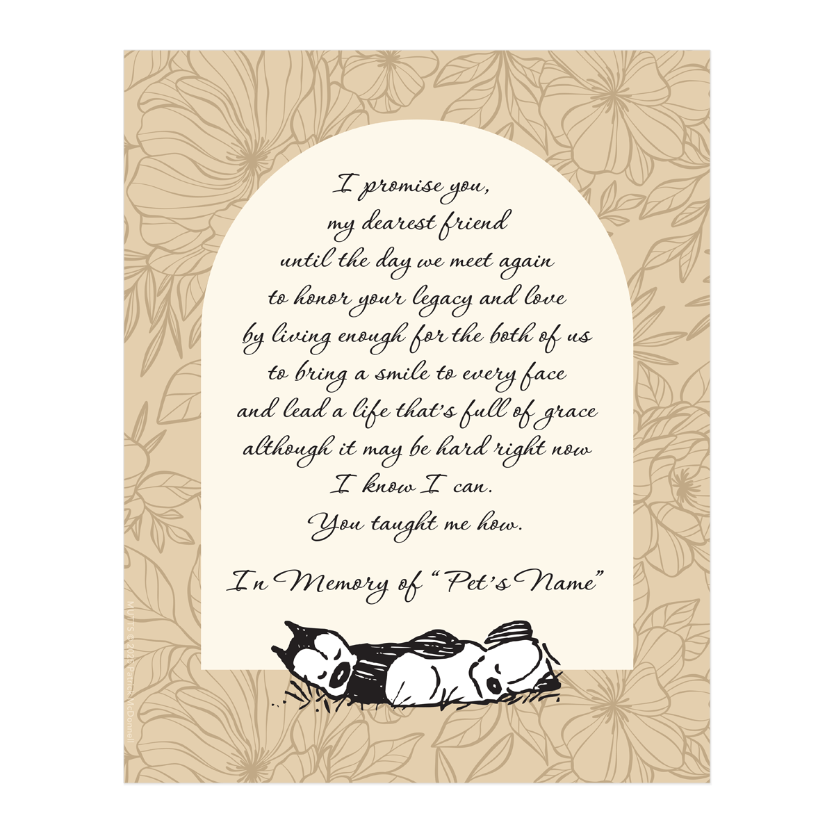 Customizable Floral Rainbow Bridge Poem Print - MUTTS