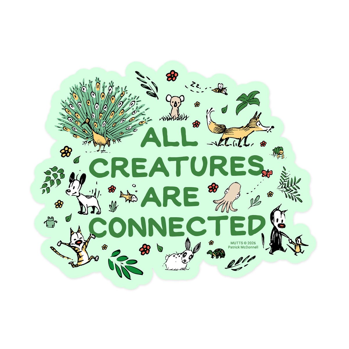 'Creatures Are Connected' Die - Cut Sticker - MUTTS