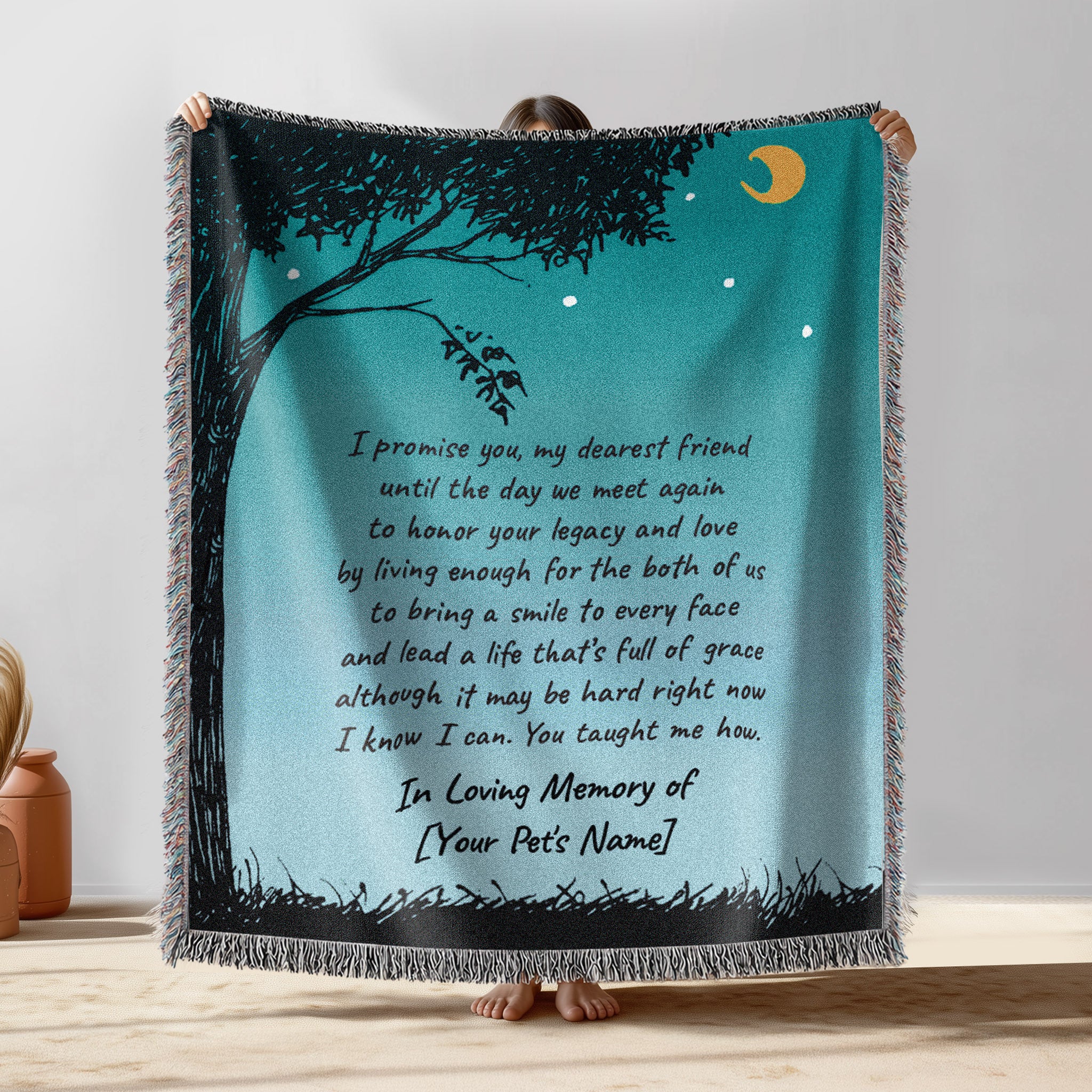 Rainbow Bridge Sympathy Customizable Blanket - MUTTS