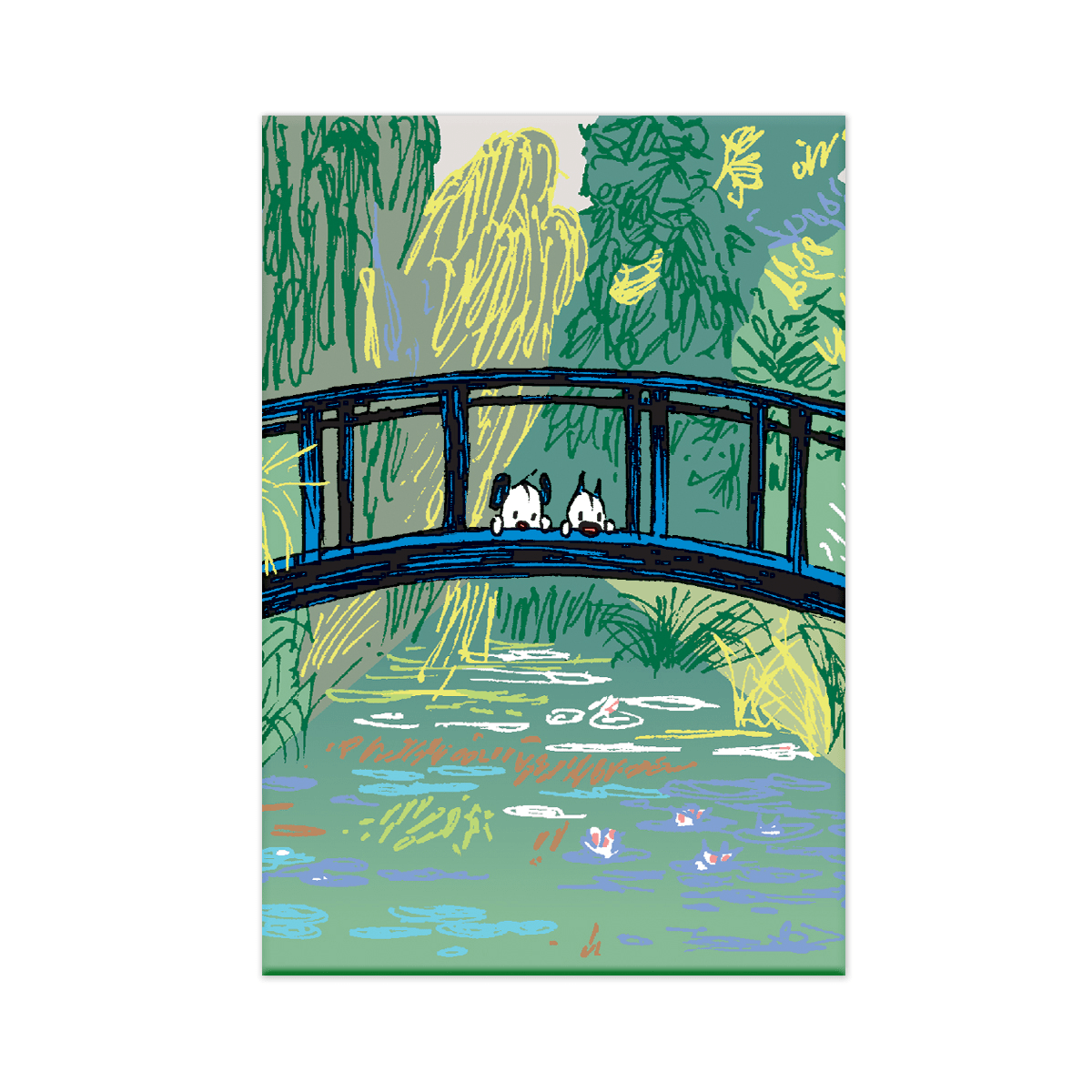 'MUTTS Over Water Lilies' Magnet - MUTTS