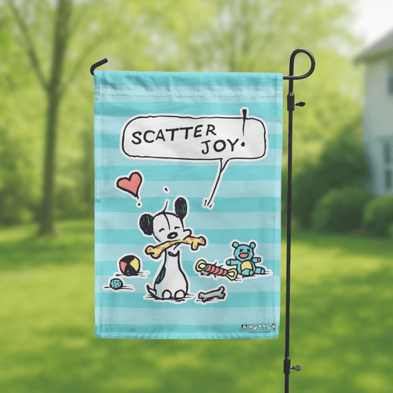 'Scatter Joy' Striped Garden Flag - MUTTS