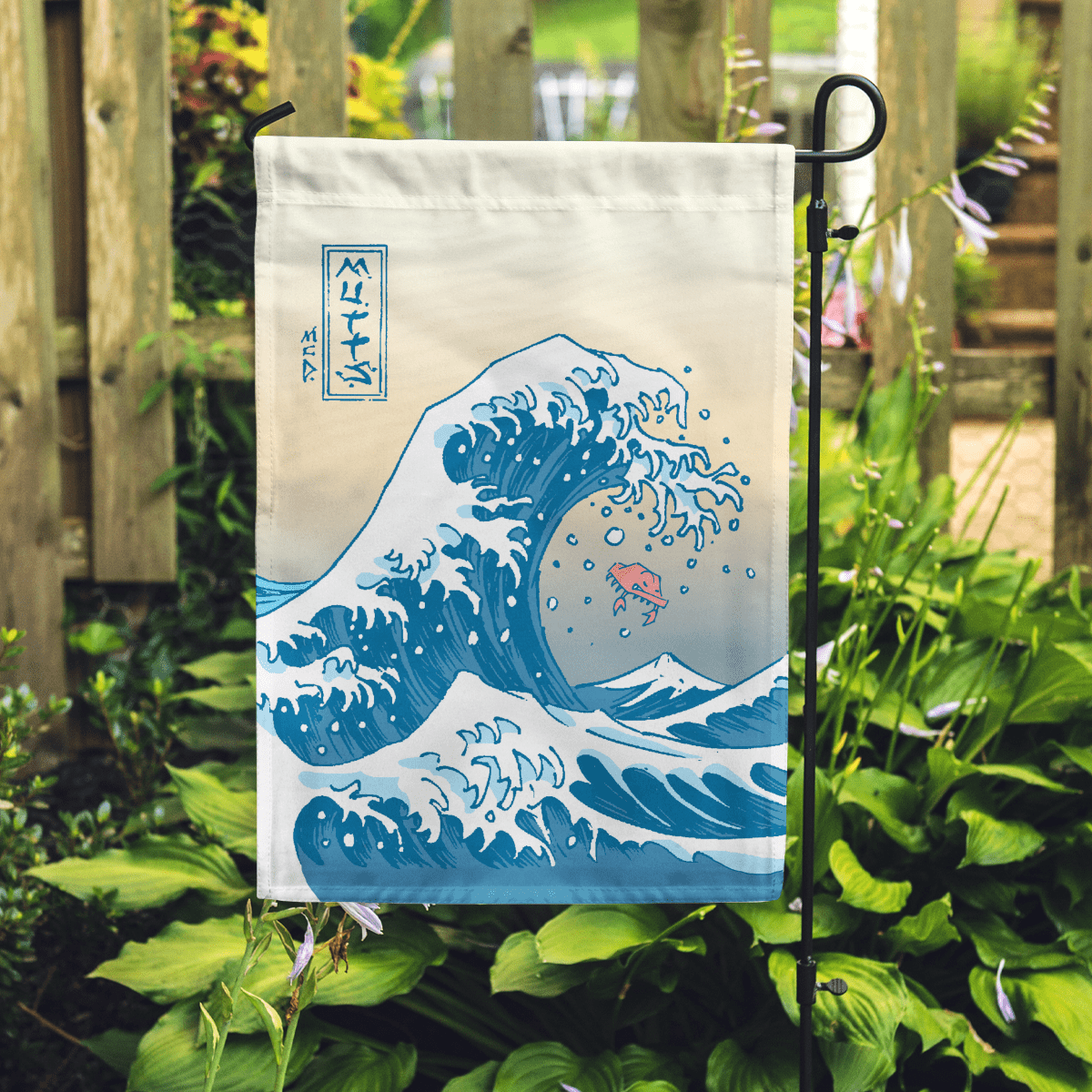 'Crabby Under the Wave' Garden Flag - MUTTS