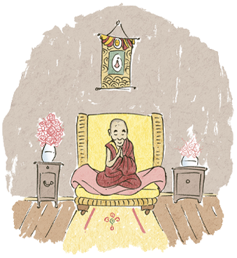 Illustration of His Holiness the Dalai Lama
