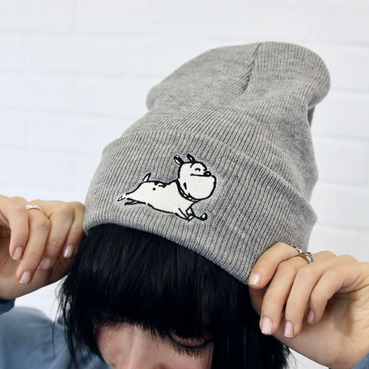 Grey Heather 'Sparky Unchained' Knit Cap