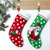 This set features one red Earl stocking, where our favorite canine is dressed in his best holiday sweater and reindeer antlers, and one green Mooch stocking where he's dressed as none other than Shanta himself. 
