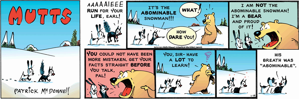 January 19 2014, Sunday Comic Strip – MUTTS