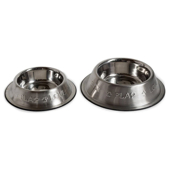 Mutts Stainless Steel Pet Bowl Size Comparison