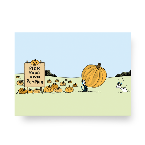 'Picking Pumpkins' Greeting Card