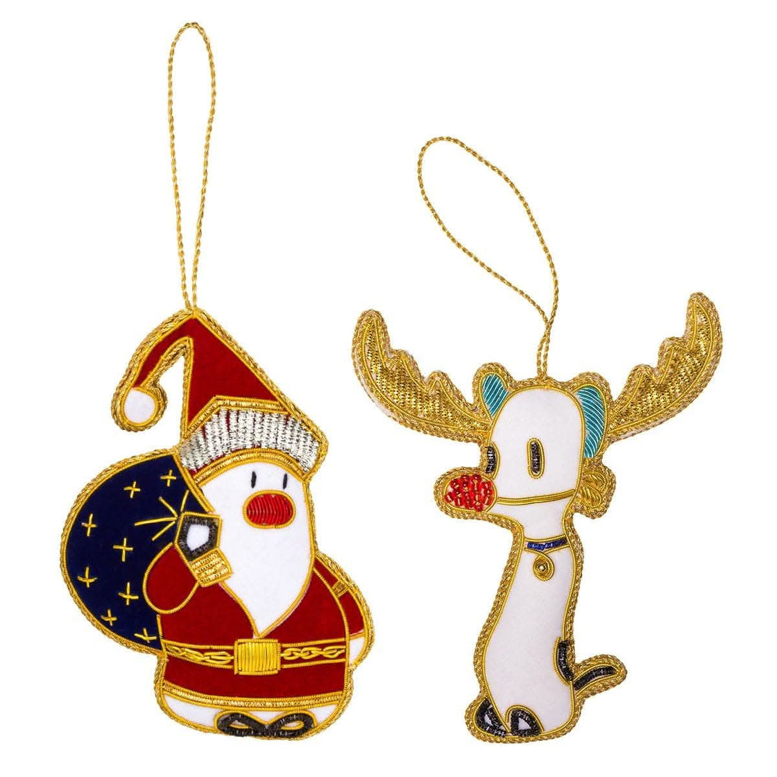 Mooch & Earl Embroidered Christmas Ornaments (Set of 2) MUTTS
