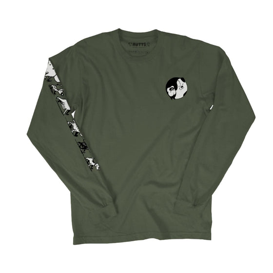 'Walking With MUTTS' Green Long Sleeve Tee